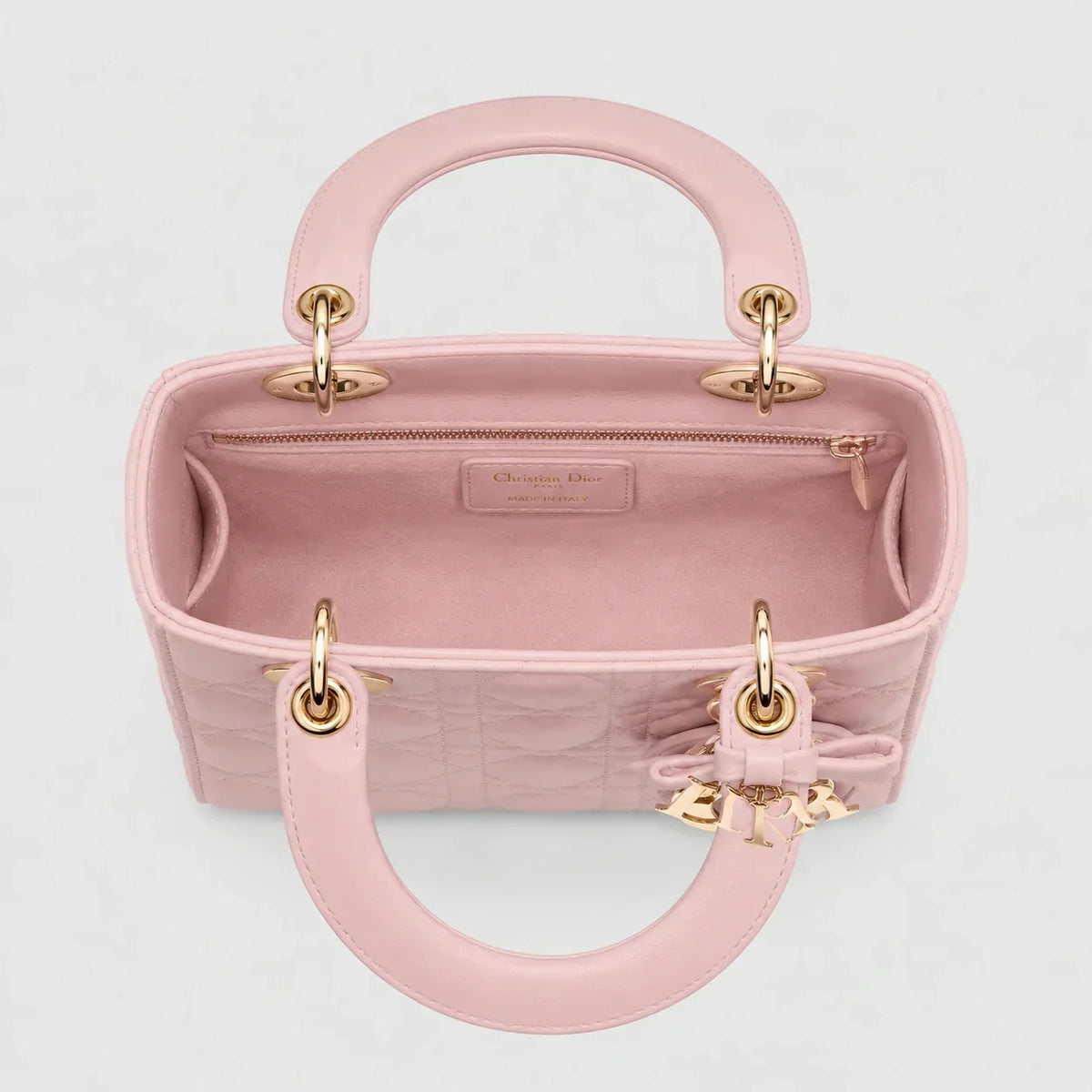 Lady Dior Cannage Lambskin Rose Soupir — Größenvergleich | Luren Authentisch