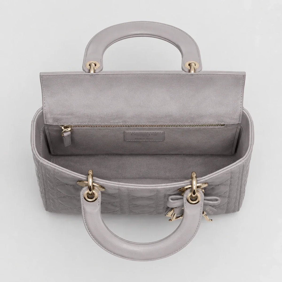 Lady Dior Cannage Lambskin Trianon Grey — Größenvergleich | Luren Authentisch