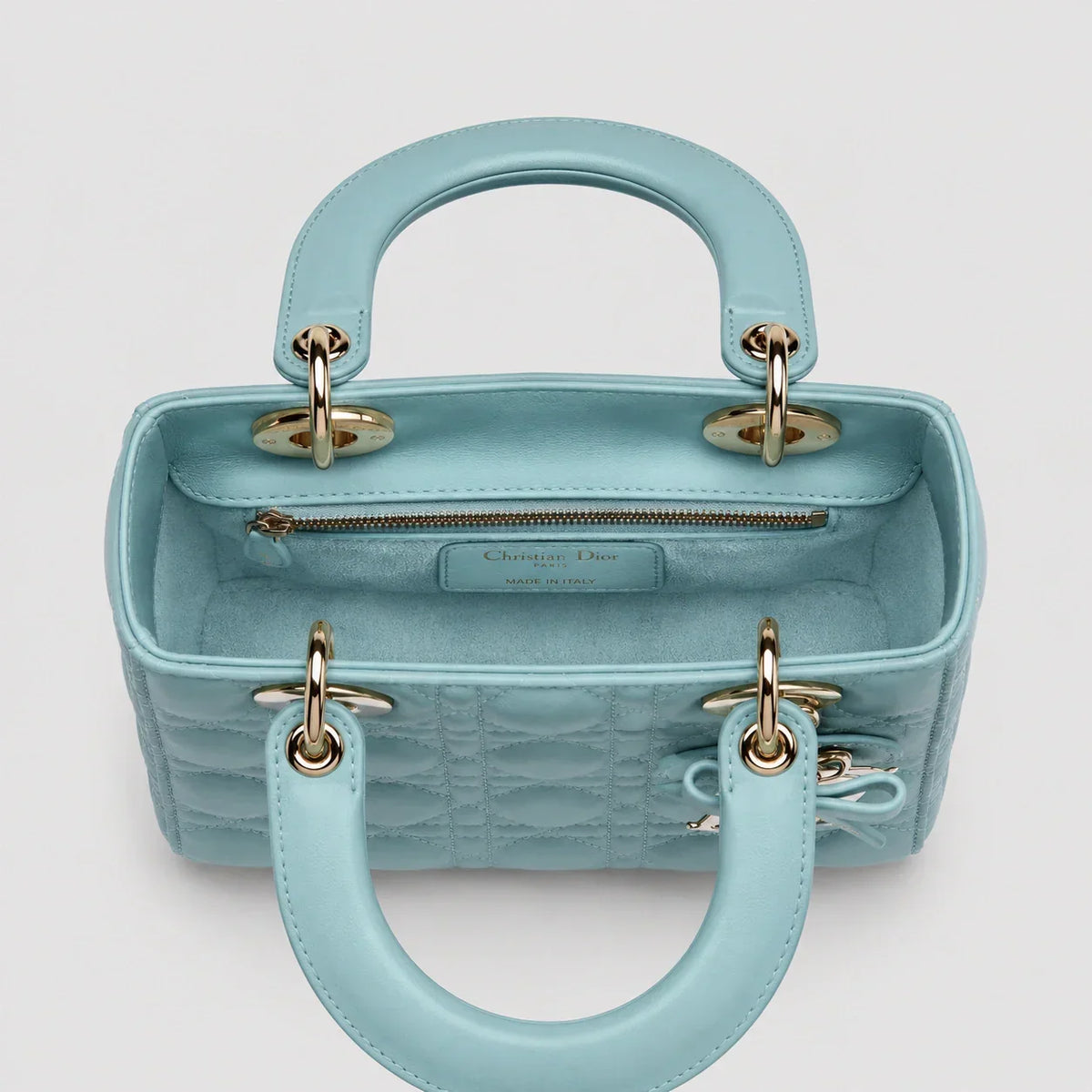 Lady Dior Cannage Lambskin Tourmaline Blue — Größenvergleich | Luren Authentisch