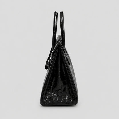 Hermès Birkin 30 Croco Porosus Noir Palladium — Innenansicht | Luren Authentisch