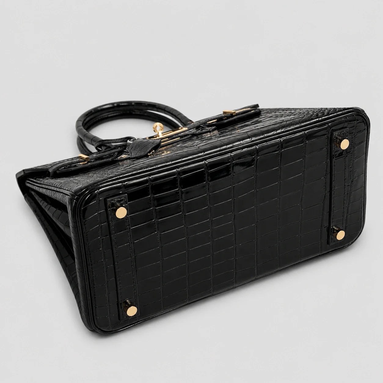 Hermès Birkin 30 Croco Porosus Noir Palladium — Beschläge Detailansicht | Luren Authentisch