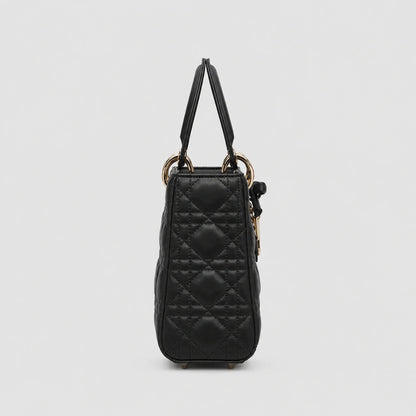 Lady Dior Cannage Lammleder Schwarz — Innenansicht | Luren Authentisch