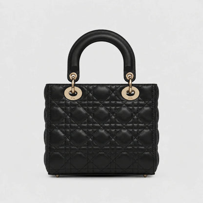 Lady Dior Cannage Lammleder Schwarz — Rückansicht | Luren Authentisch