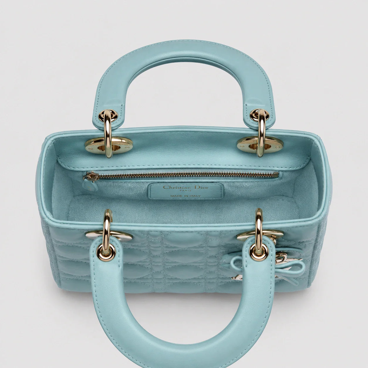 Lady Dior Cannage Lammleder Turmalinblau — Größenvergleich | Luren Authentisch