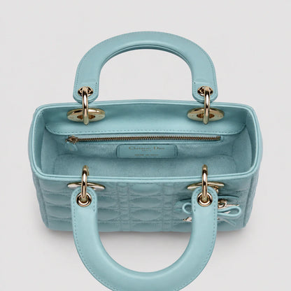 Lady Dior Cannage Lammleder Turmalinblau — Größenvergleich | Luren Authentisch