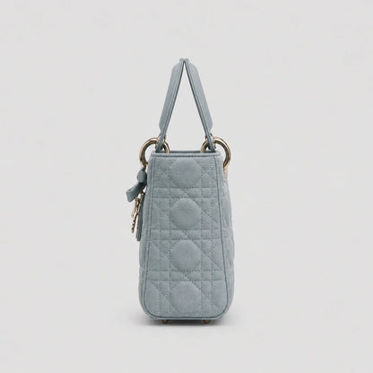 Lady Dior Cannage Veloursleder Himmelblau — Innenansicht | Luren Authentisch
